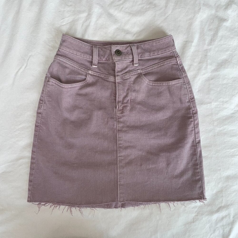 Hollister Lilac Purple Denim High Rise Jean Mini Skirt